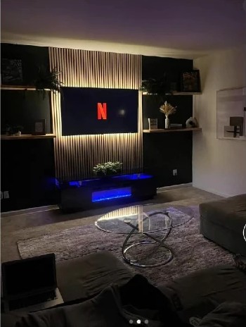Media wall with LED backlighting